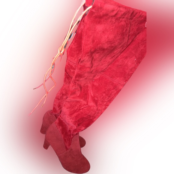 🔥RED leather and suede boots - Picture 2 of 6